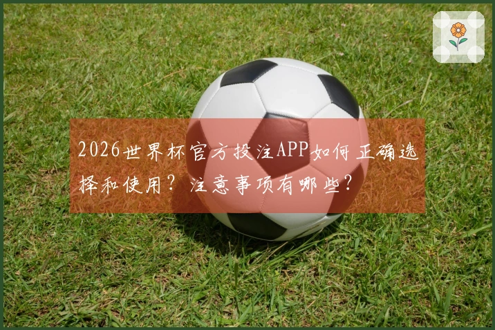 2026世界杯官方投注APP如何正确选择和使用？注意事项有哪些？